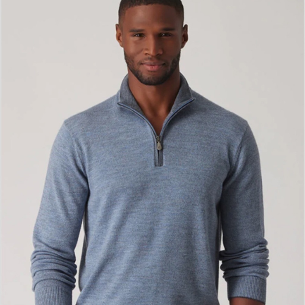 Raffi Linea Uomo Italian Merino Wool long sleeve 1/4 zip mock neck M/50